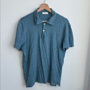 Sandro Paris Slub Knit Polo Shirt Men’s L - Quiet Luxury Shirt